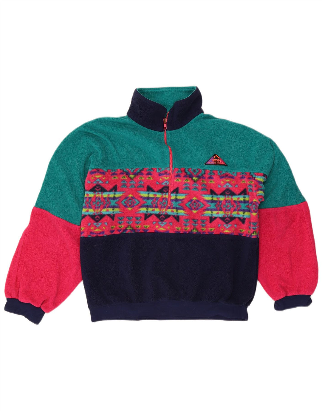 Aesse Pull polaire Polartec à col zippé pour homme, moyen, multicolore, géométrique