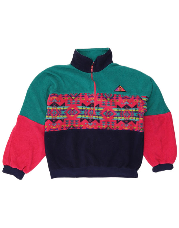 Aesse Mens Polartec Zip Neck Fleece Jumper Medium Multicoloured Geometric