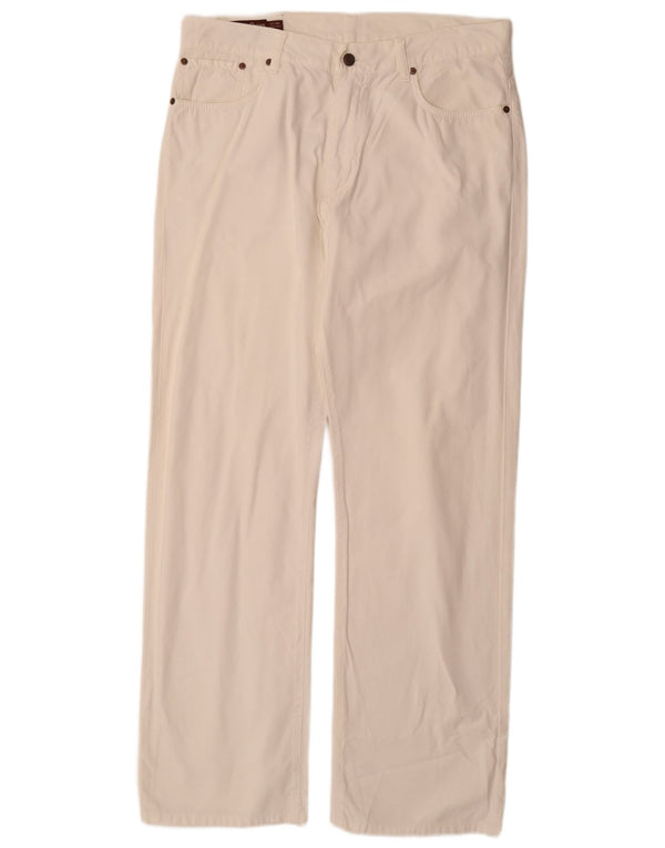 Pantaloni casual dritti da uomo Marlboro Classics W36 L34 cotone bianco