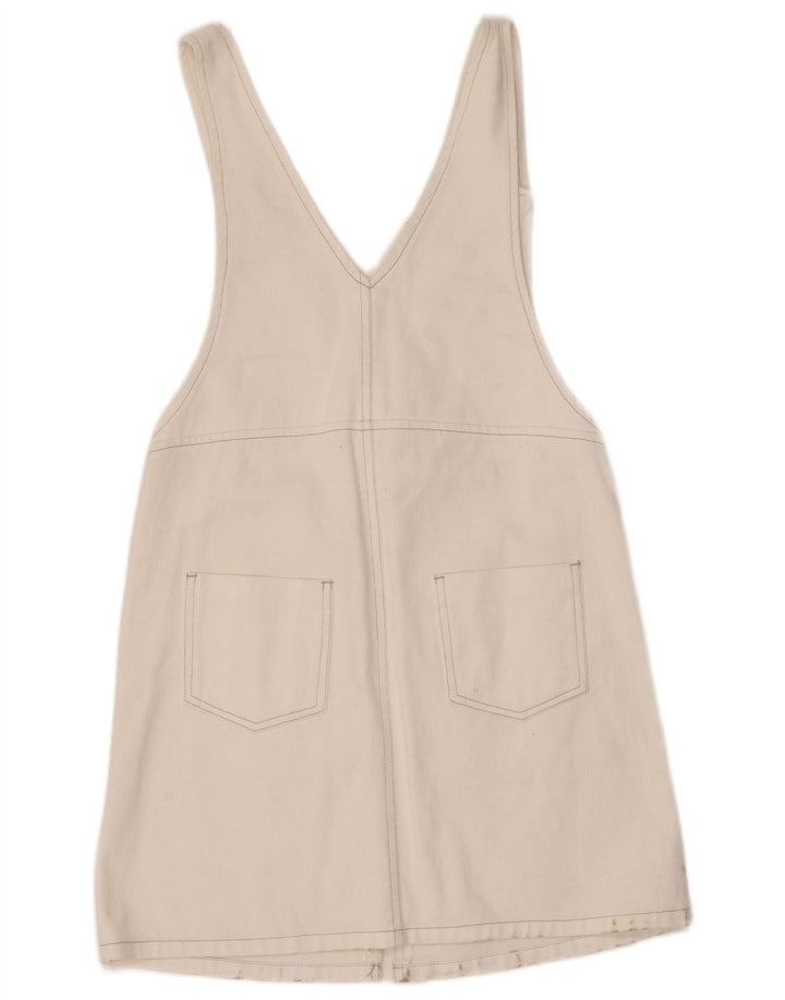 Cache Dame Denim Pinafore Dress UK 8 Small White