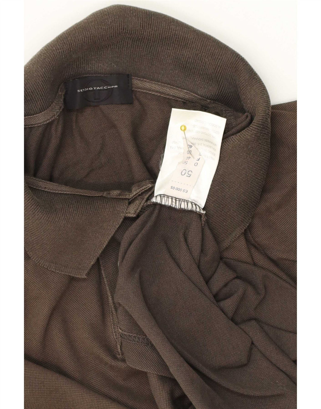 Męska koszulka polo Sergio Tacchini IT 50, bawełniana, średnio brązowa