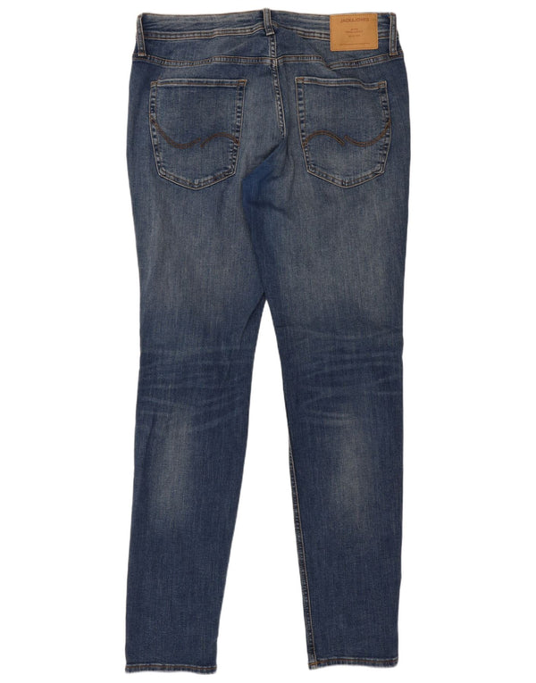 Jack & Jones Mens Skinny Jeans W36 L34 Blue Cotton