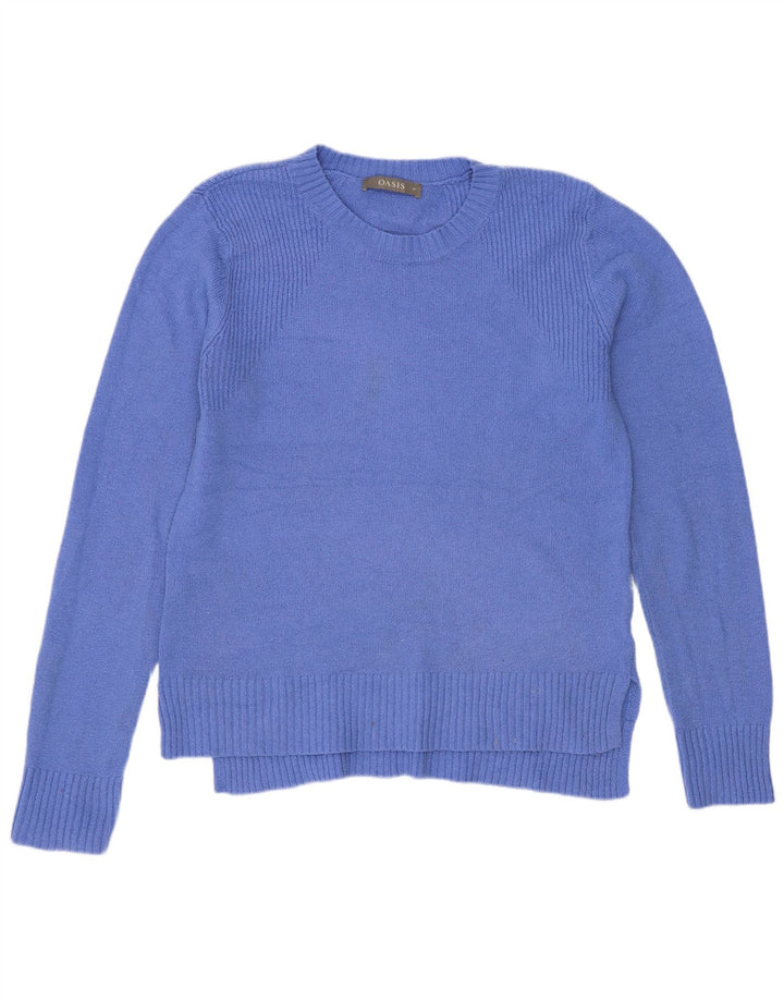 Oasis Damen-Pullover mit Rundhalsausschnitt, UK 14, Mittelblau, Polyester