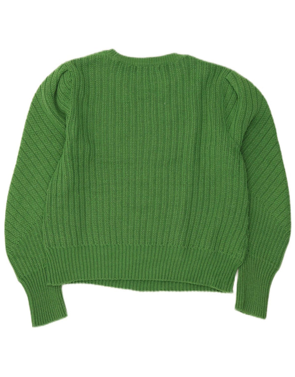 Marks & Spencer Dame Boat Neck Jumper Sweater UK 12 Medium Green