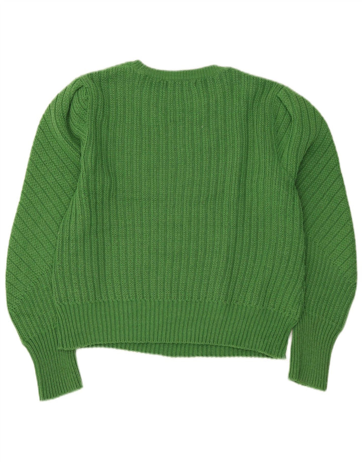 Marks & Spencer Womens Boat Neck Jumper Sweater UK 12 Medium Green
