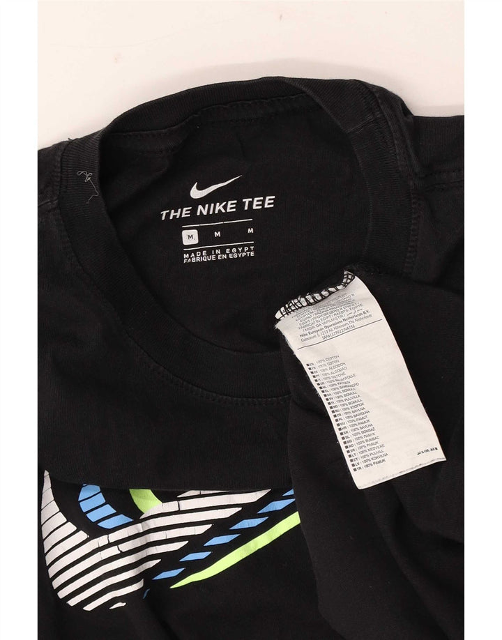 Nike Mens Graphic T-Shirt Top Medium Black Cotton