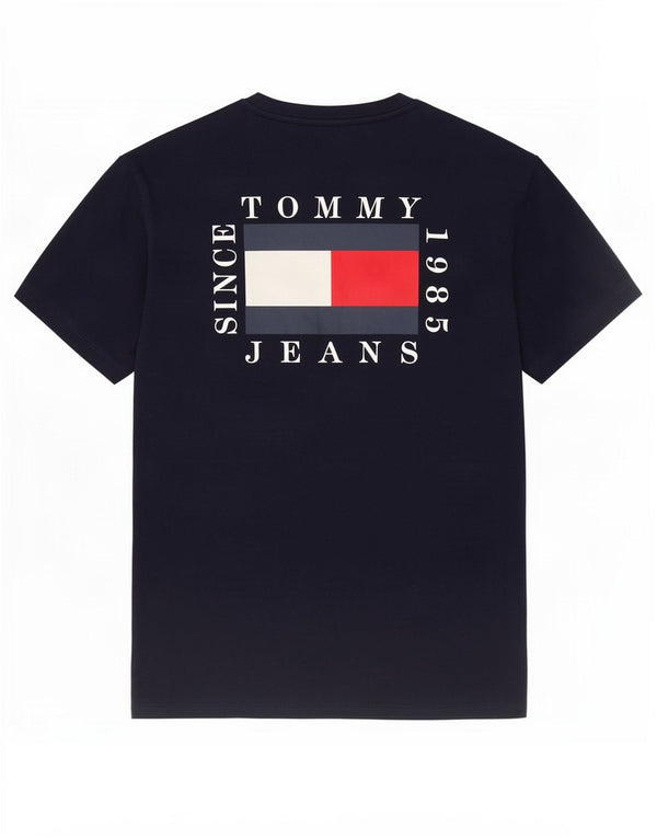 Tommy Hilfiger Mens Graphic T-Shirt Top Small Navy Blue Cotton
