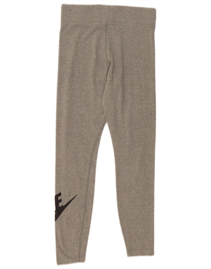 Nike Damen Leggings UK 12 Mittelgraue Baumwolle
