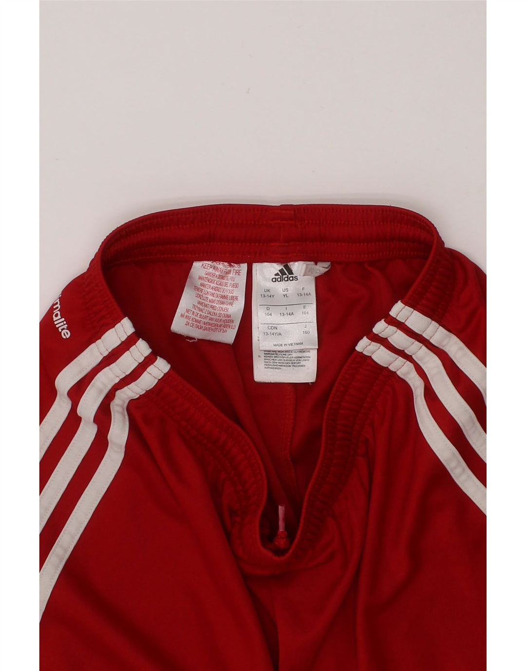 ADIDAS Boys Climalite Sport Shorts 13-14 Years  Red Polyester Vintage Adidas and Second-Hand Adidas from Messina Hembry 