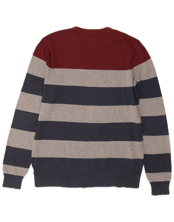 Vans Mens Crew Neck Jumper Sweater Small Multicoloured Striped Cotton