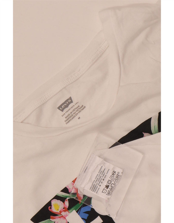 Levi's Damen-T-Shirt mit Grafik, UK 12, mittelweiße Baumwolle
