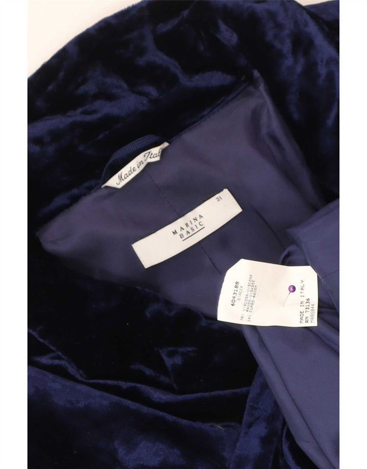 Marina Rinaldi Damen Basic 2-Knopf-Blazer aus Samt, Größe 31, XL, Blau