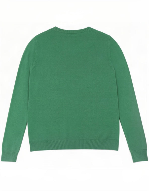 Marks & Spencer Womens Crew Neck Jumper Sweater UK 16 Large Green Acrylic