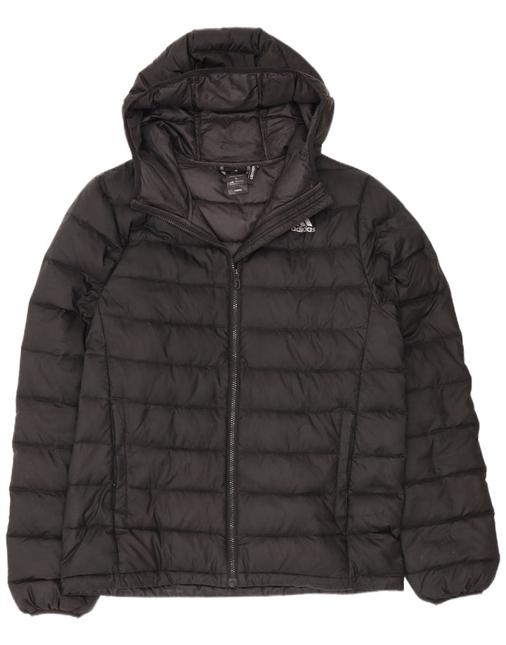 Adidas Womens Hooded Padded Jacket UK 18 XL Black Polyester