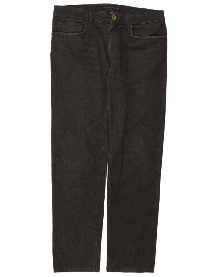 Trussardi Mens Straight Jeans W37 L31 Grey Cotton