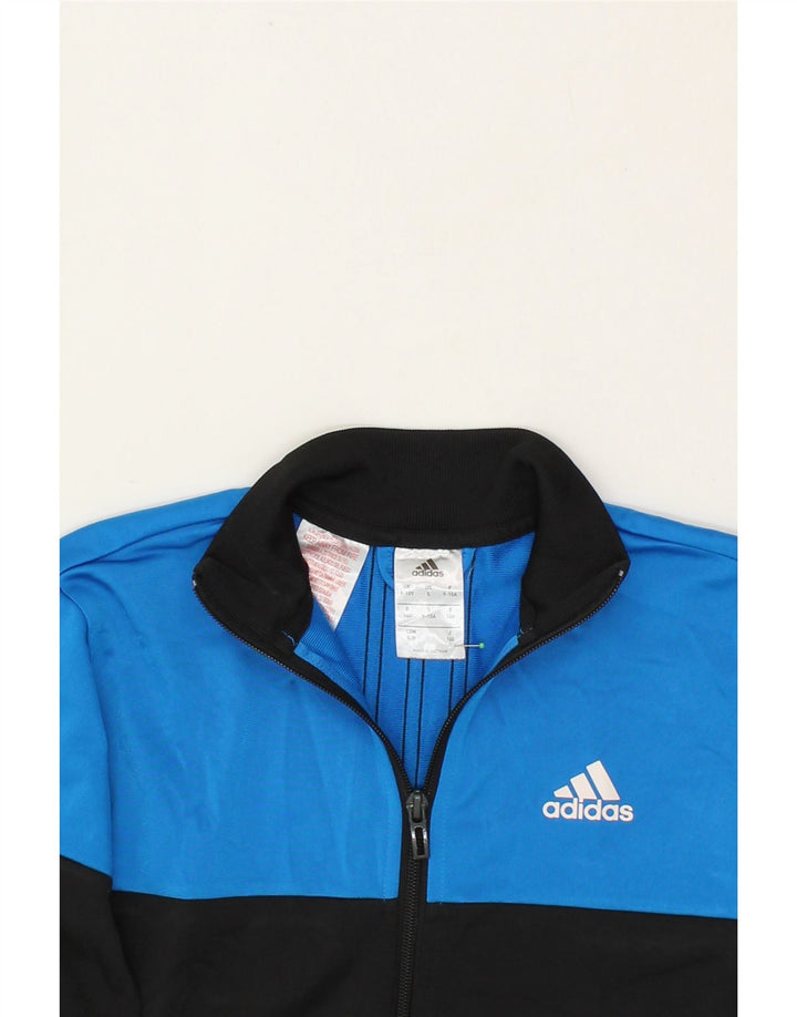 ADIDAS Boys Tracksuit Top Jacket 9-10 Years Black Colourblock Polyester Vintage Adidas and Second-Hand Adidas from Messina Hembry 