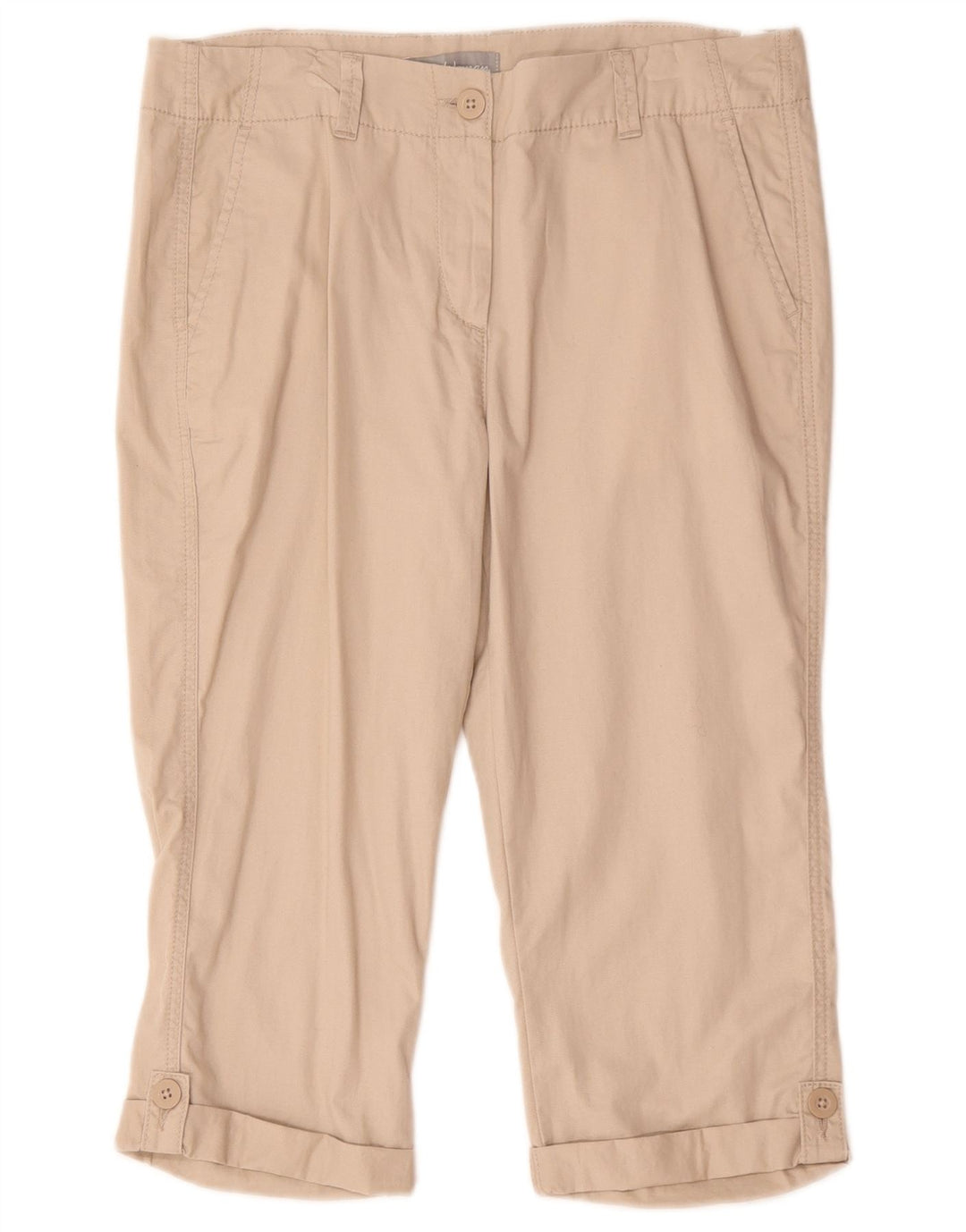 Marks & Spencer Womens Bermuda Shorts UK 12 Medium W32  Beige Cotton
