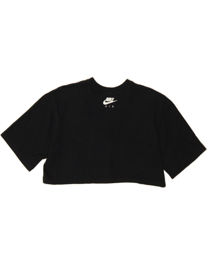 NIKE Womens Crop Oversized Graphic T-Shirt Top UK 14 Medium Black Vintage Nike and Second-Hand Nike from Messina Hembry 