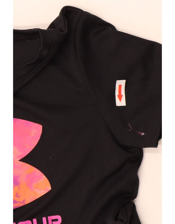 Under Armour Mädchen-T-Shirt mit Grafik, 9–10 Jahre, mittelschwarzes Polyester