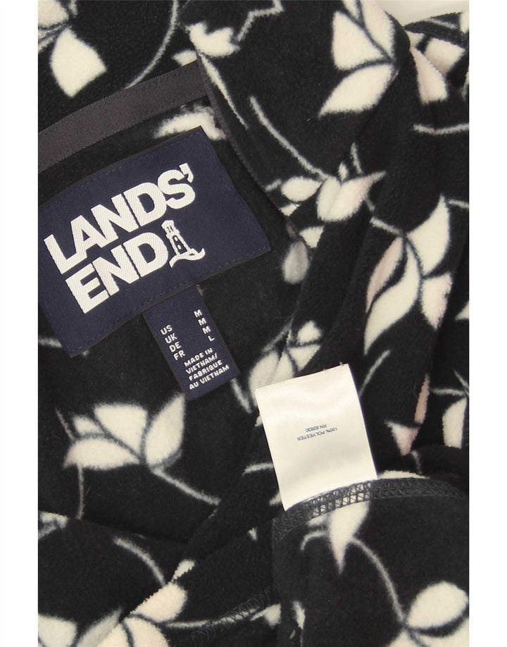 Giacca in pile da donna Lands End UK 14 Poliestere floreale blu navy medio