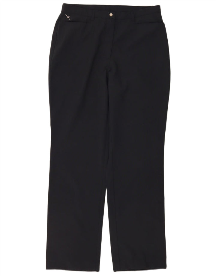 Chervo Womens Straight Casual Trousers W30 L32 Black Polyester