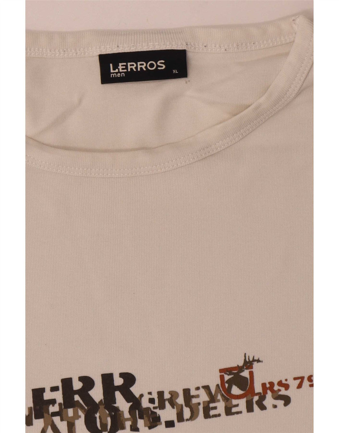 Lerros Mens Graphic Top Long Sleeve XL White Cotton