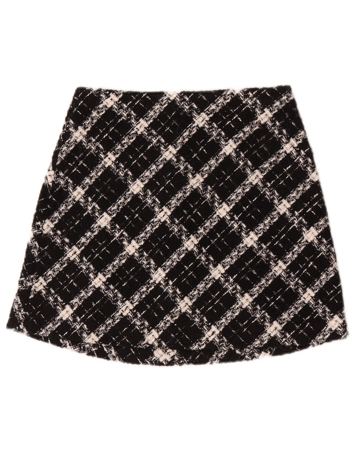 Minigonna Zara da donna XS W24 a quadri neri