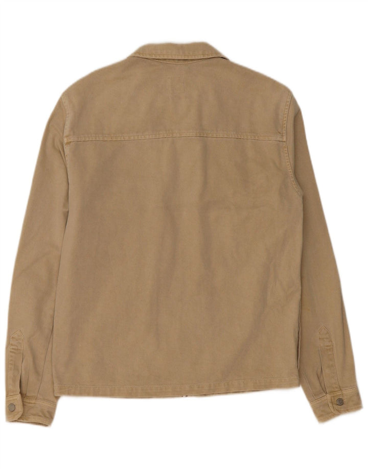 Entspannte Jeansjacke für Herren von Zara, UK 38, mittlere Khaki-Baumwolle