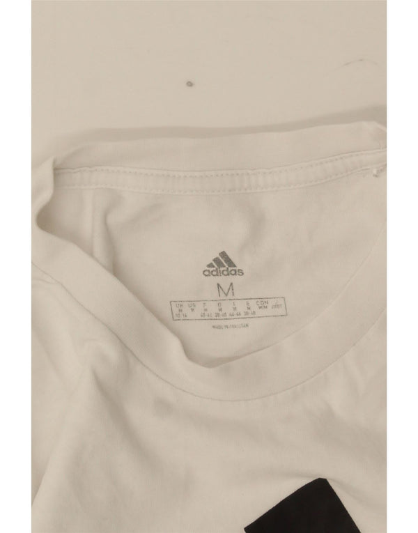 Adidas Damen Graphic T-Shirt Top UK 12/14 Medium Weiß
