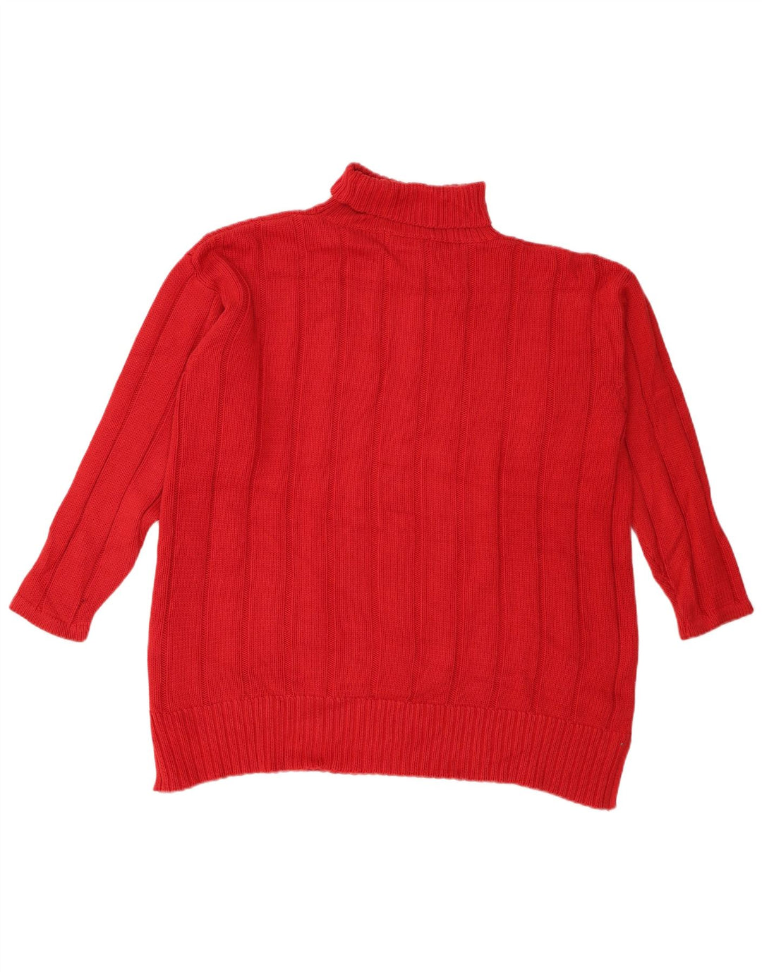 Eddie Bauer Dame Oversized Roll Neck Jumper Sweater UK 14 Medium Rød