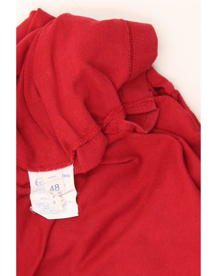 SERGIO TACCHINI Mens Long Sleeve Polo Shirt IT 48 Medium Pink Cotton Vintage Sergio Tacchini and Second-Hand Sergio Tacchini from Messina Hembry 