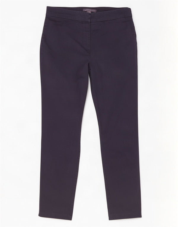 Marks & Spencer Womens Slim Casual Trousers UK 10 Small W28 L27 Navy Blue