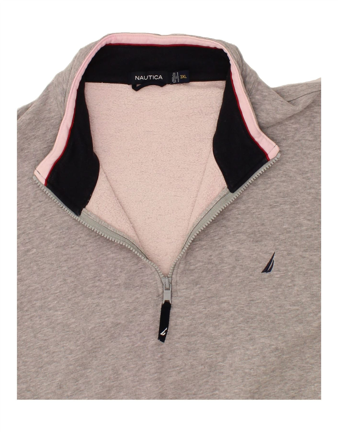 NAUTICA Mens Zip Neck Sweatshirt Jumper 3XL Grey Cotton Vintage Nautica and Second-Hand Nautica from Messina Hembry 