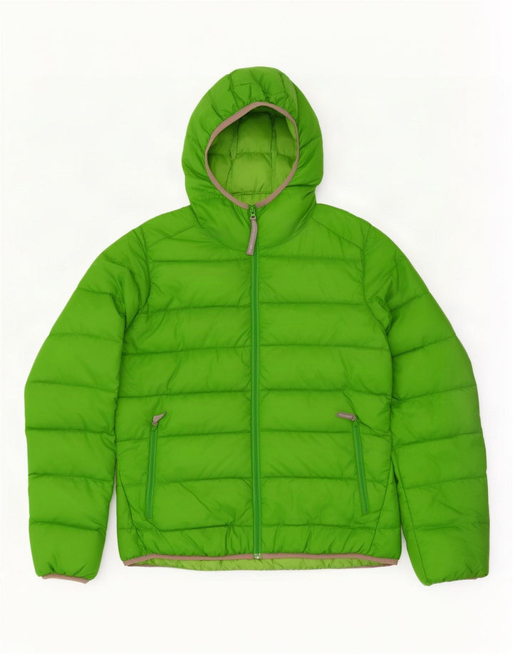 Jack Wolfskin Wattierte Damenjacke mit Kapuze, UK 16, Größe L, Grün, Polyester