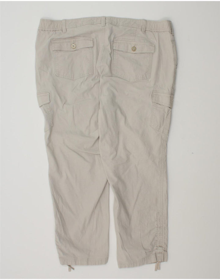 EDDIE BAUER Womens Crop Cargo Trousers US 40 2XL W40 L26 Grey Cotton Vintage Eddie Bauer and Second-Hand Eddie Bauer from Messina Hembry 