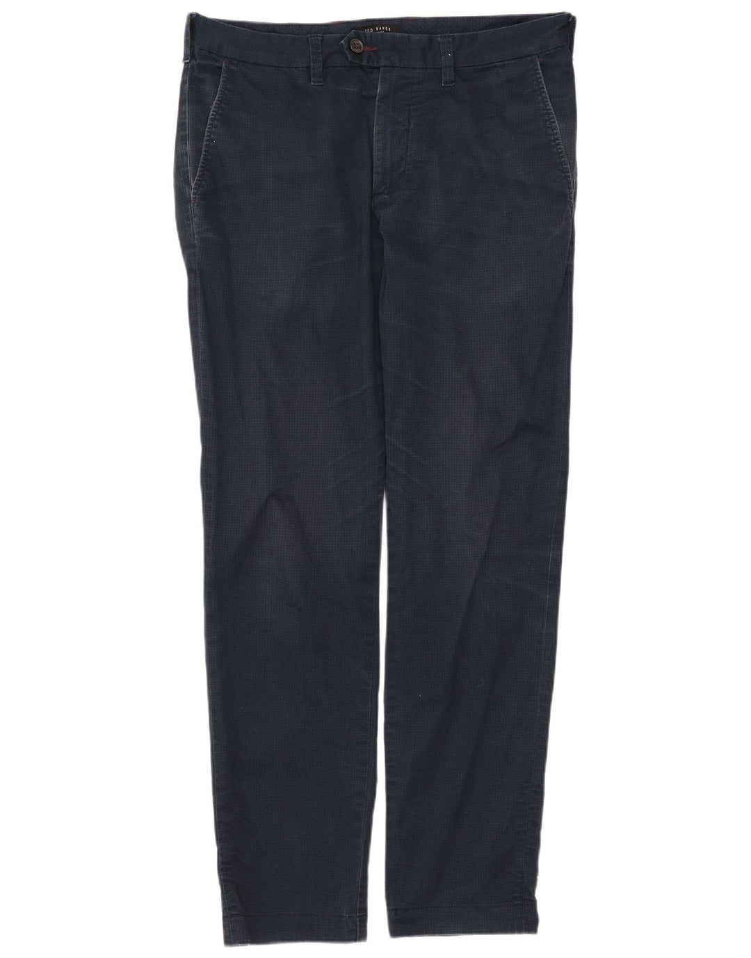 Pantaloni da abito slim da uomo Ted Baker W30 L29 in cotone blu navy