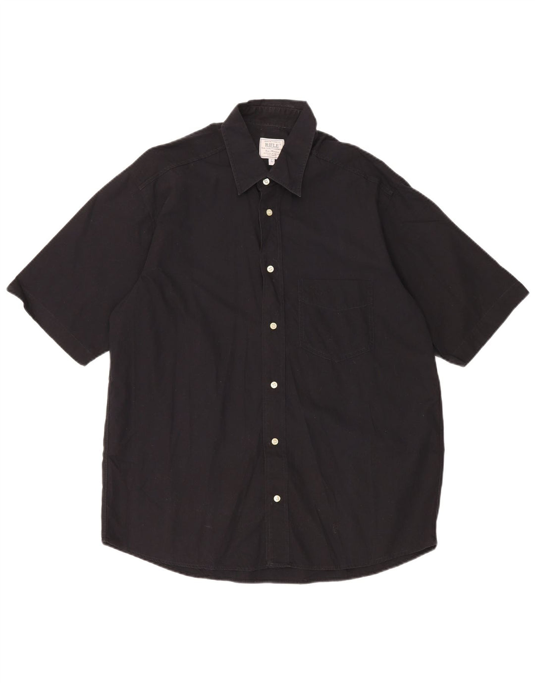 Rifle Chemise à manches courtes pour hommes Grand coton noir