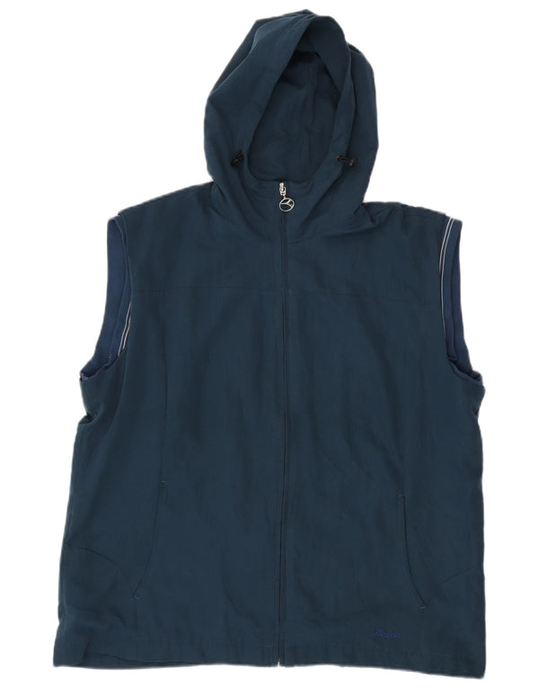 Diadora Mens Hooded Sleeveless Tracksuit Top Jacket IT 50 Medium Navy Blue