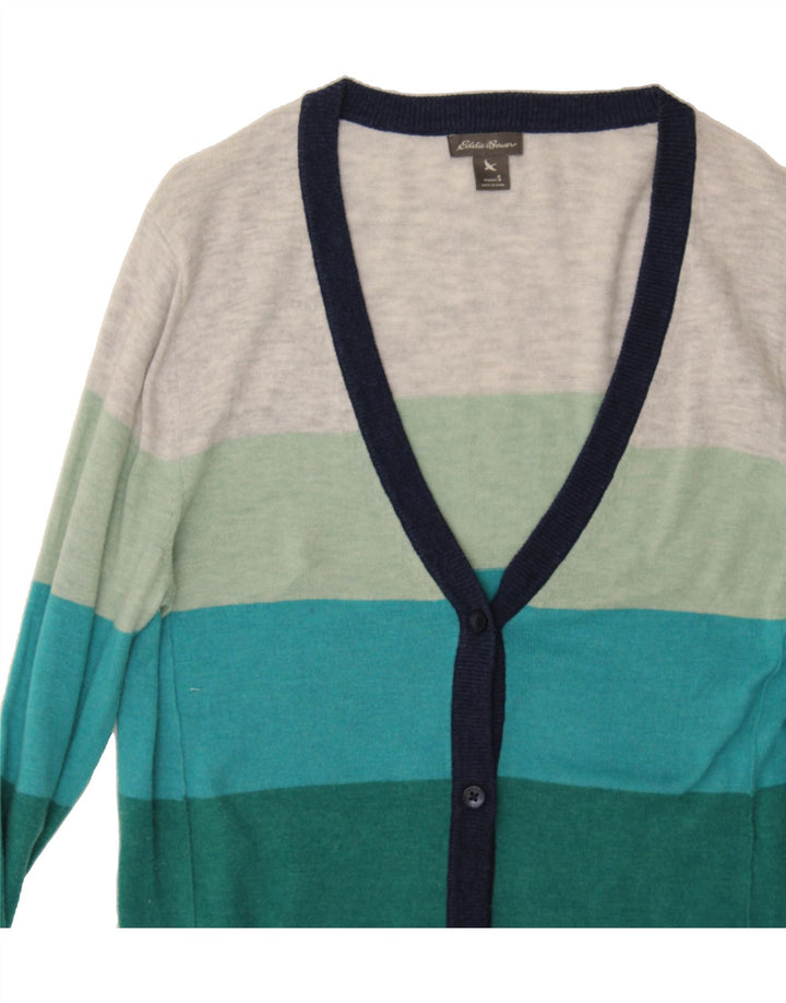 EDDIE BAUER Womens Cardigan Sweater UK 10 Small Multicoloured Striped Vintage Eddie Bauer and Second-Hand Eddie Bauer from Messina Hembry 