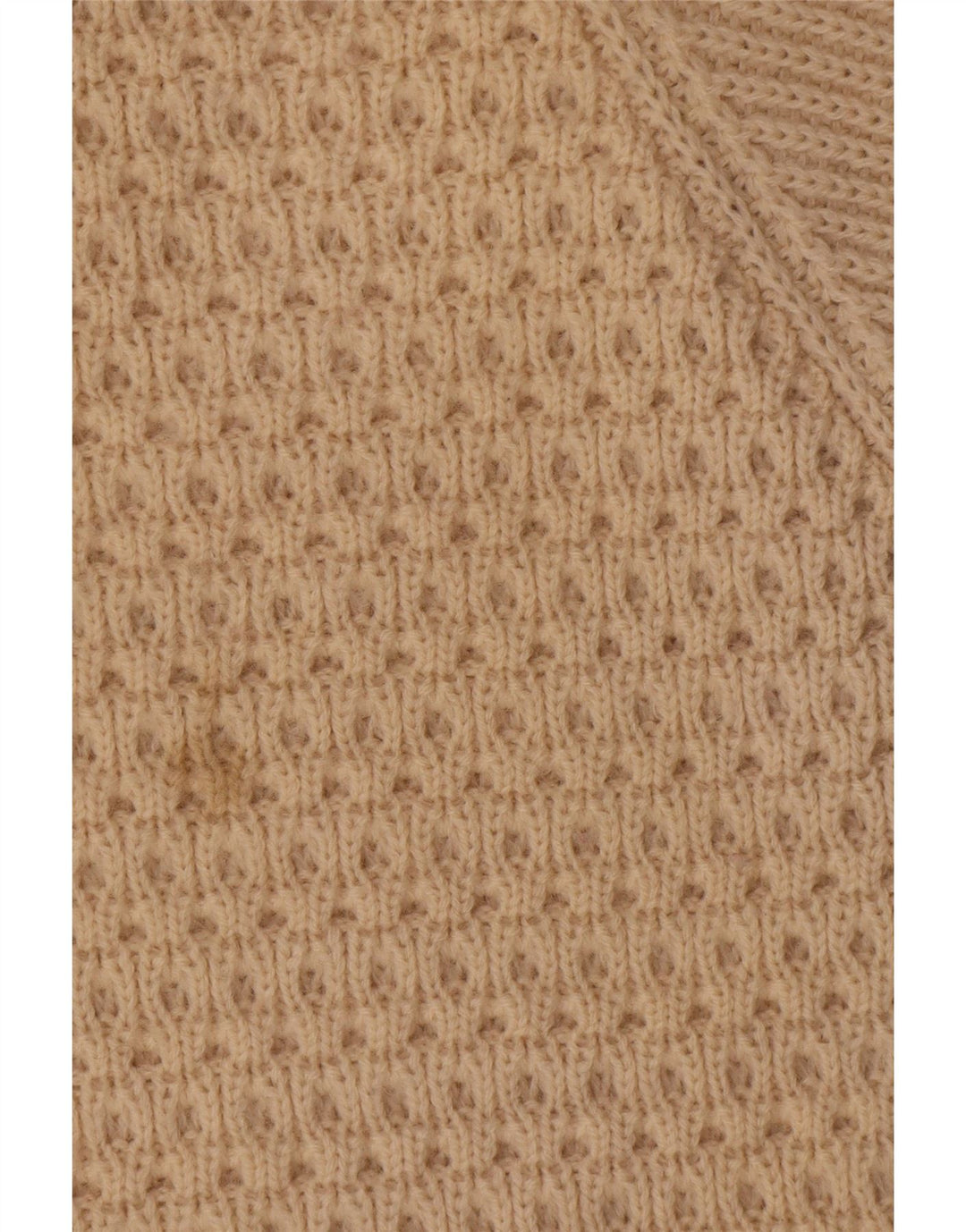 Vintage Mens Boat Neck Jumper Sweater Large Beige Wool