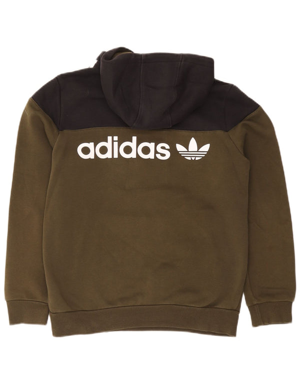 Felpa con cappuccio grafica da ragazzo Adidas 13-14 anni in cotone color kaki