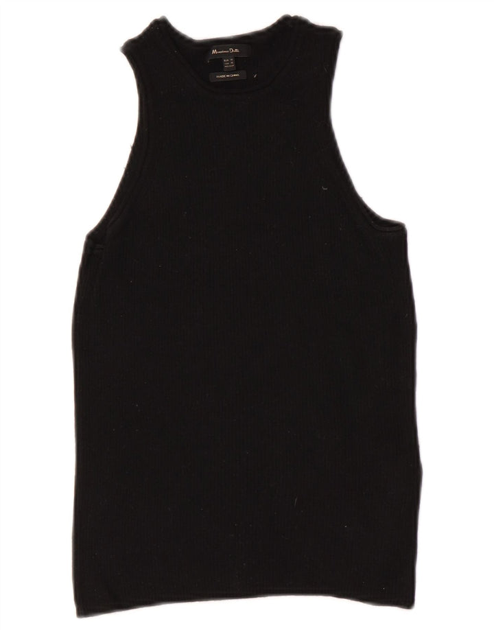 Massimo Dutti Womens Vest Top UK 4 XS Black Wool