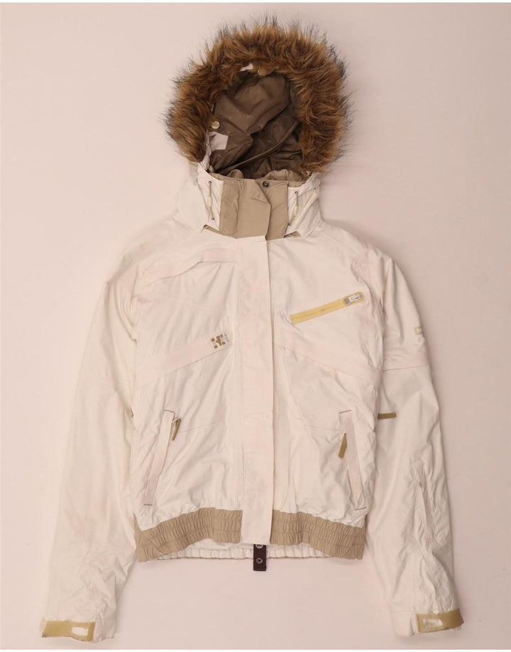 HELLY HANSEN Damen Übergroße Kapuzen-Windbreakerjacke UK 6 XS Weiß