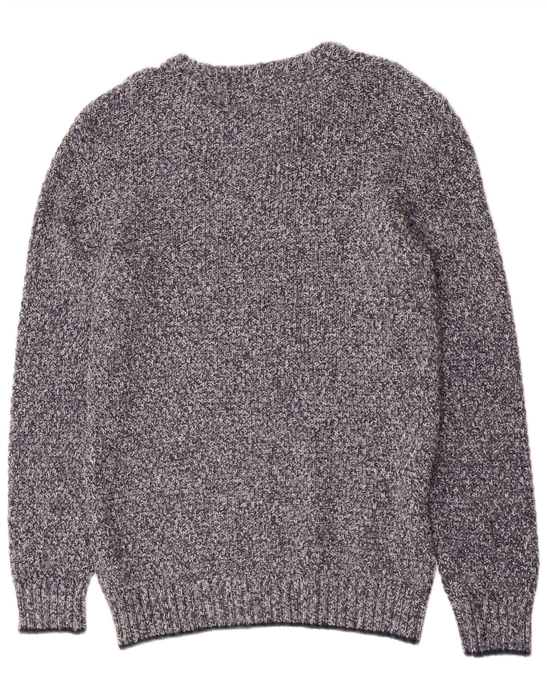 Fedt ansigt til mænd med rund hals sweater Medium blå flækket bomuld