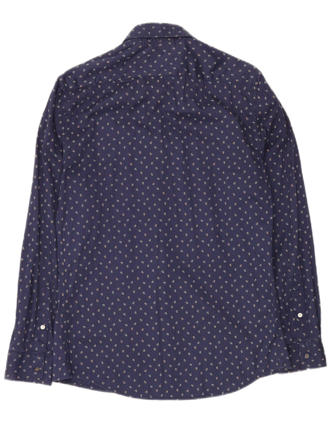 ZARA Mens Slim Fit Shirt Medium Navy Blue Floral
