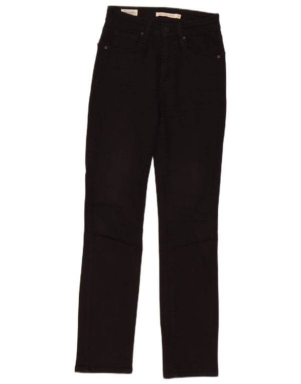 Levi's Womens 724 Højtaljede lige jeans W25 L30 sort bomuld