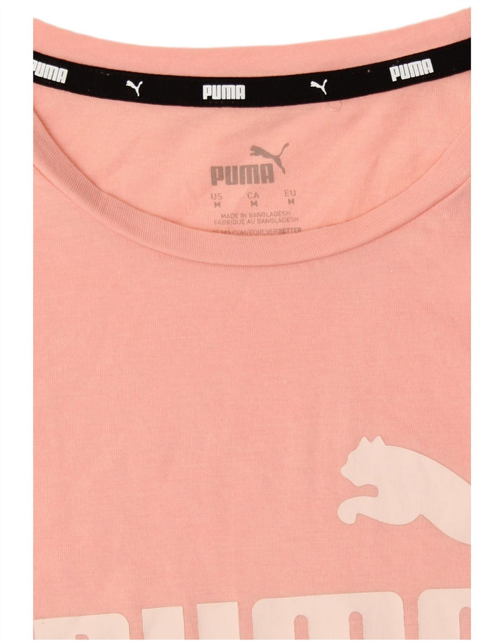 Puma Womens Graphic T-Shirt Top UK 14 Medium Pink