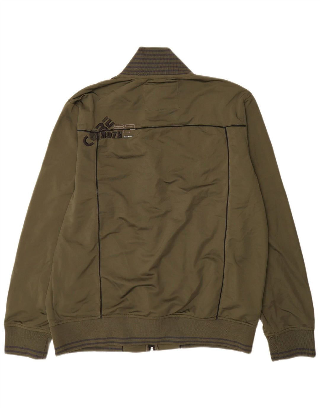 Jack & Jones Mens Graphic Tracksuit Top Jacket 2XL Khaki Colourblock