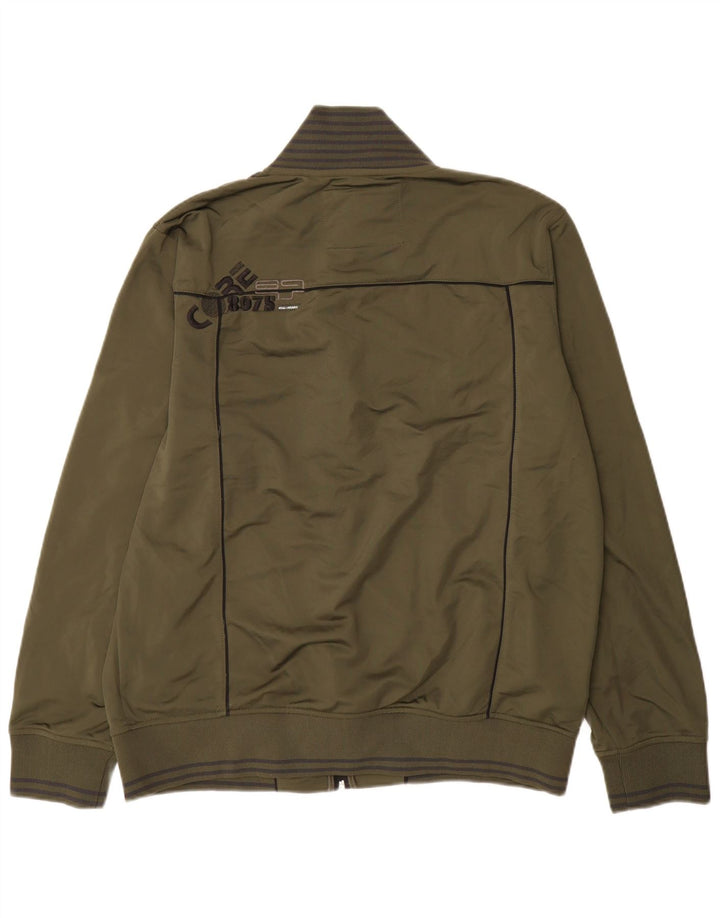 Jack & Jones Mens Graphic Tracksuit Top Jacket 2XL Khaki Colourblock