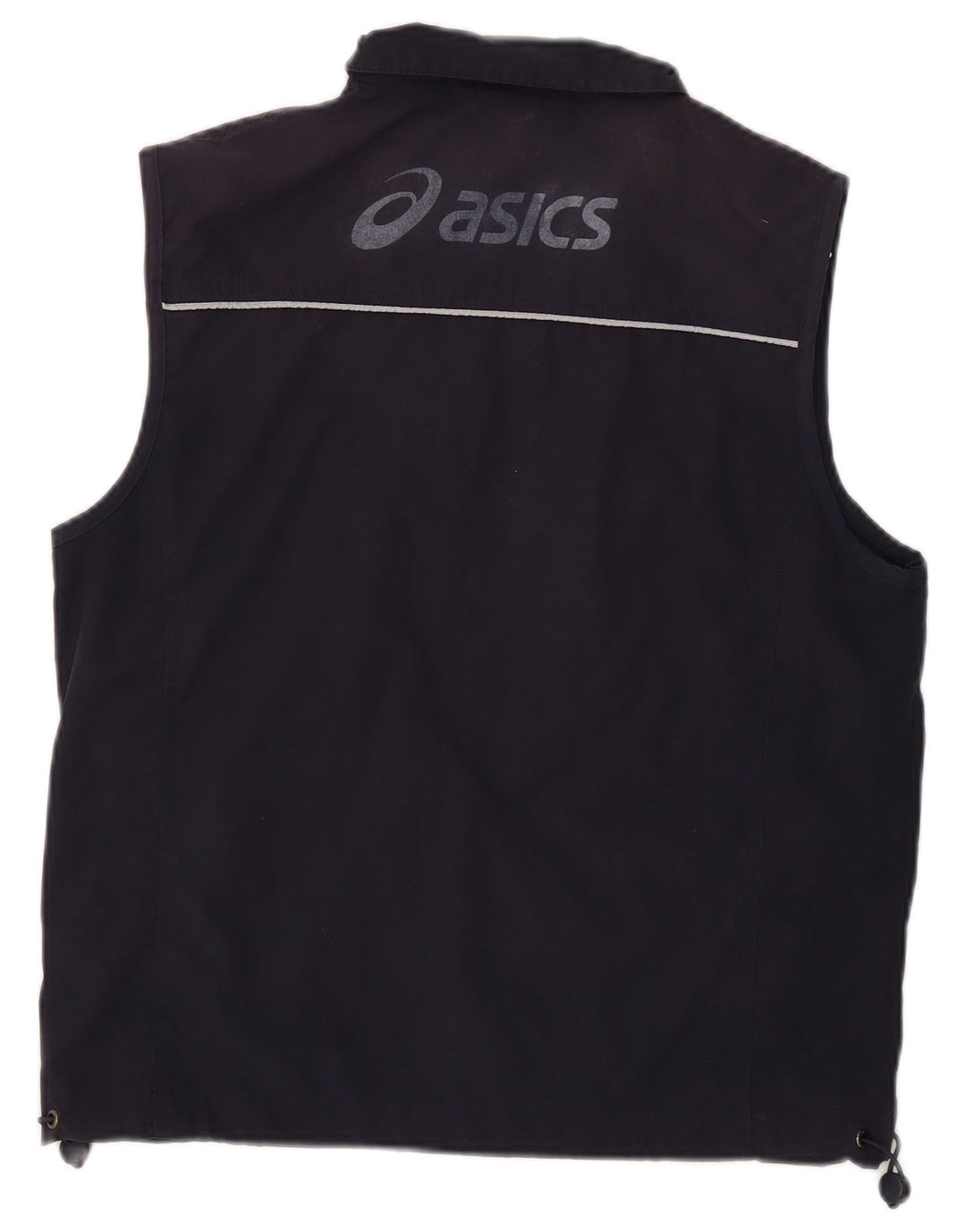 Asics Mens Graphic Utility Gilet UK 38 Medium Navy Blue Polyester